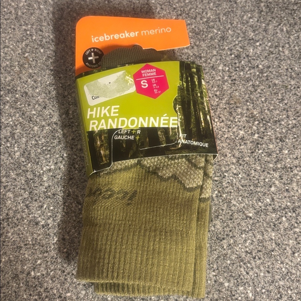 NWT Icebreaker Merino Wool Women's Small Anatomic Hiking Socks Size 5.5-7
